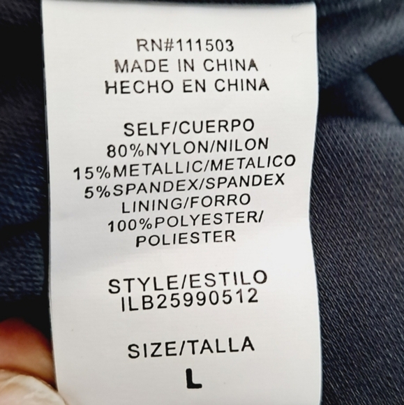 Midi Dress L Black Bodycon Stretch Gold Sparkle Sexy Cocktail Party 💖2/$30 - Picture 11 of 13